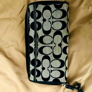 Coach Zipper wallet with wrist strap